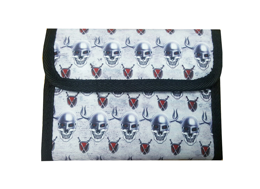Short Wallet with Skeleton Printing