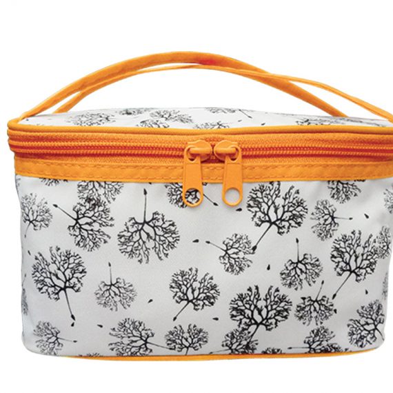 Square Cosmetic Bag with Dandelion Printing Pattern