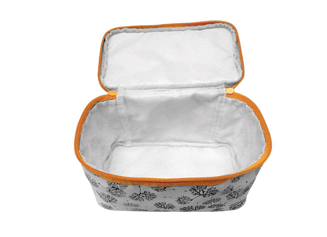 Square Cosmetic Bag with Dandelion Printing Pattern Open
