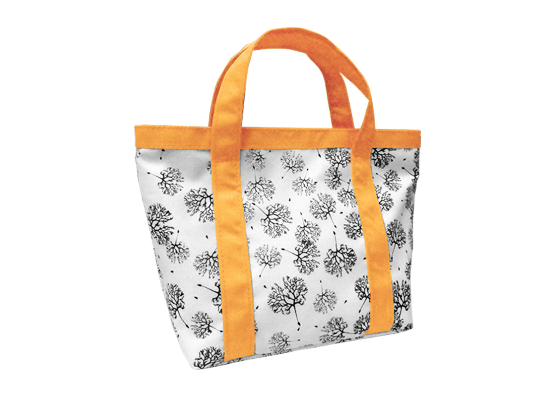 Mini Tote Bag with Dandelion printing pattern L side