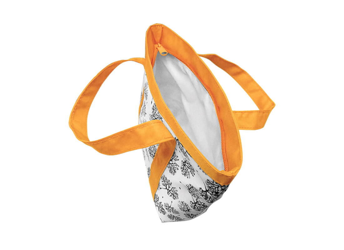 Mini Tote Bag with Dandelion printing pattern Open