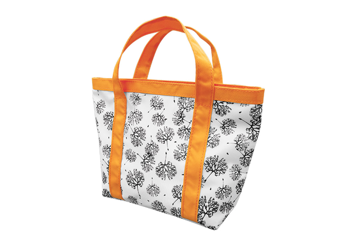 Mini Tote Bag with Dandelion printing pattern R side