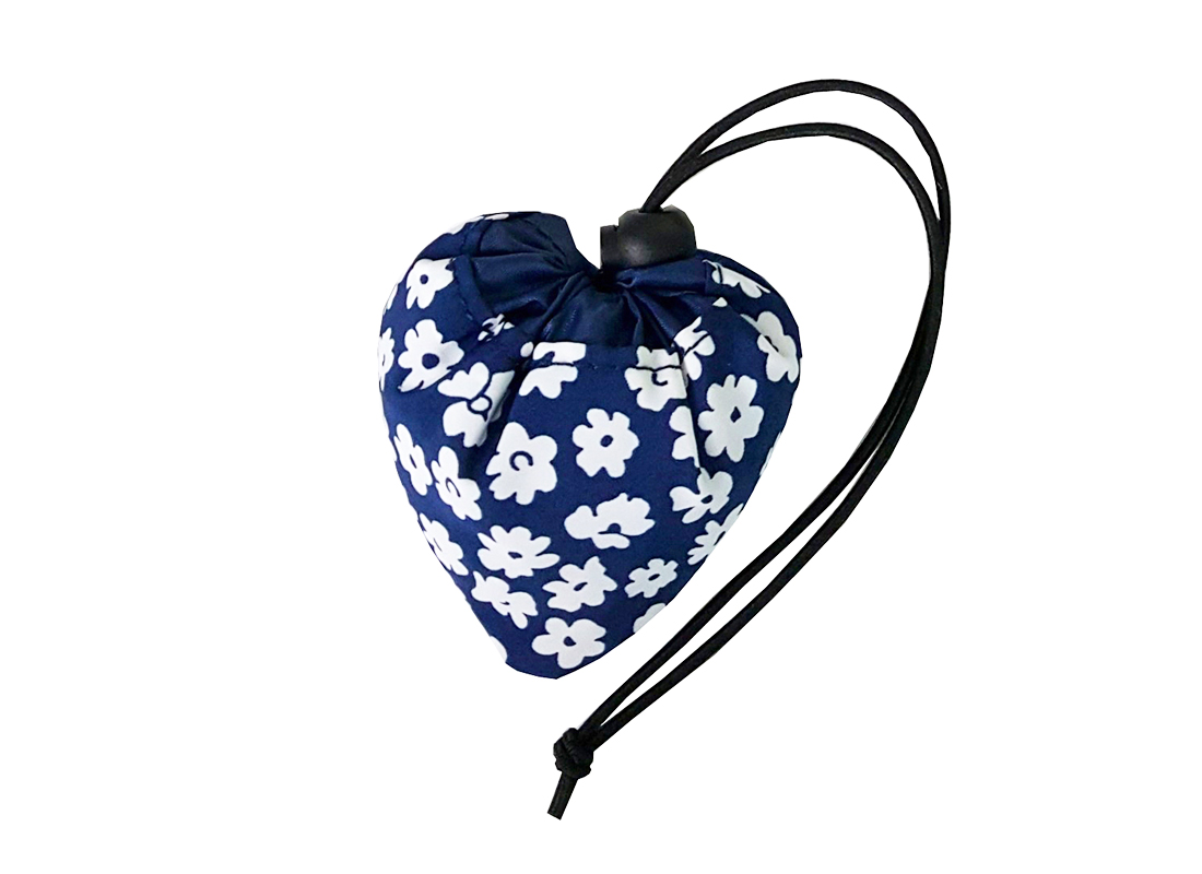 Reusable Foldable Shopping Bag in Blue Folded