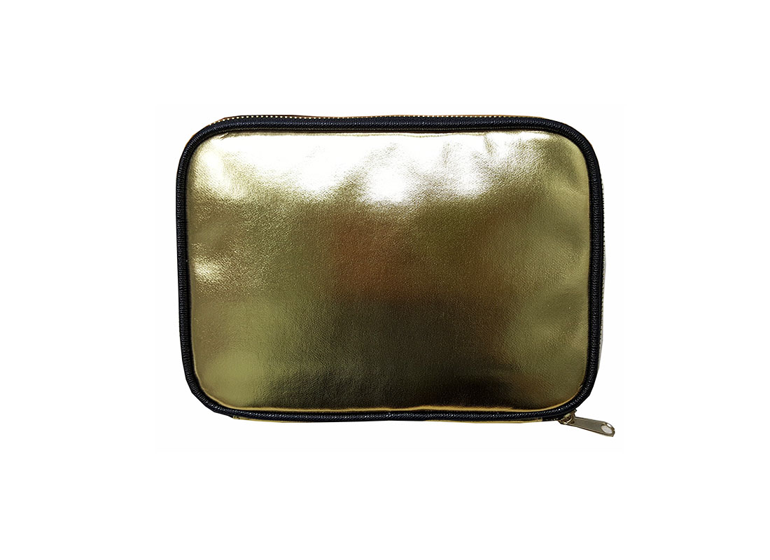 cosmetic pouch in Shiny gold