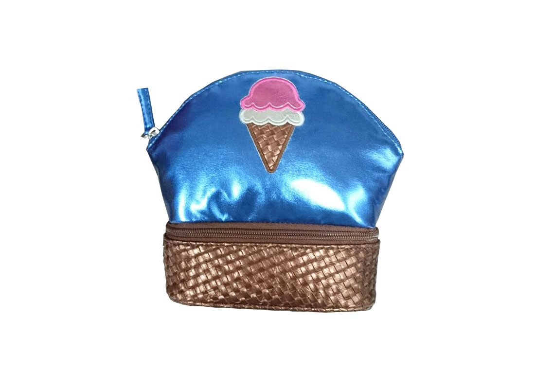 Two compartment pouch with ice-cream patch