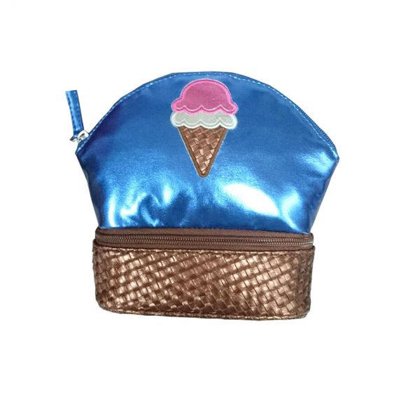 Two compartment pouch with ice-cream patch