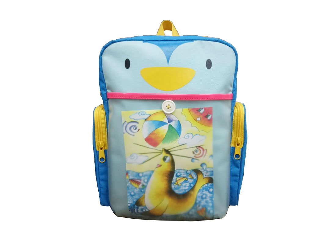 Penguin Backpack for children with drawing display