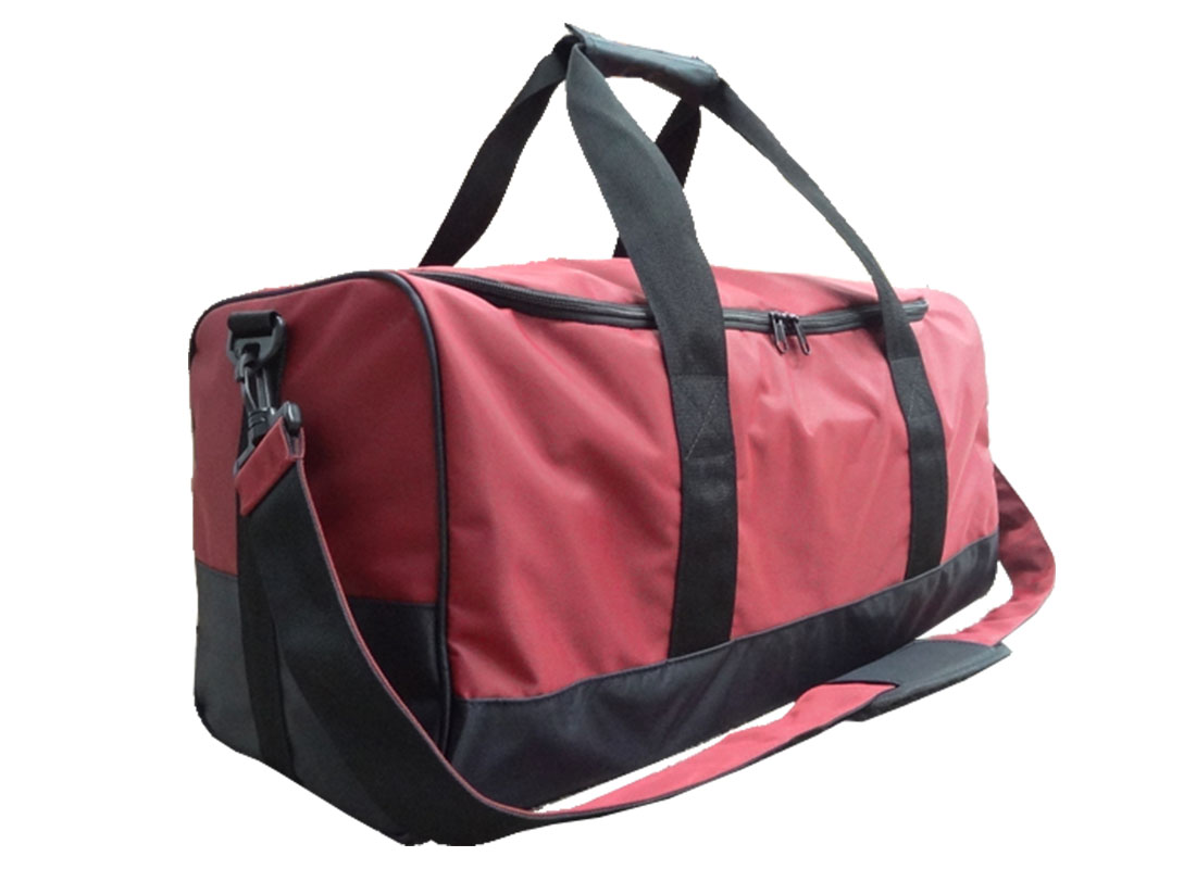 Large Travel Duffel Bag in Red L side
