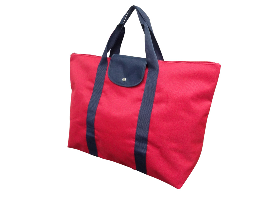 Foldable Tote Bag in Red R side