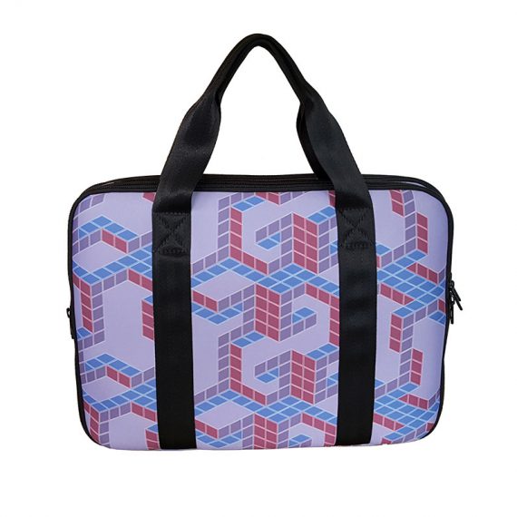 Neoprene Laptop bag with cubic printing