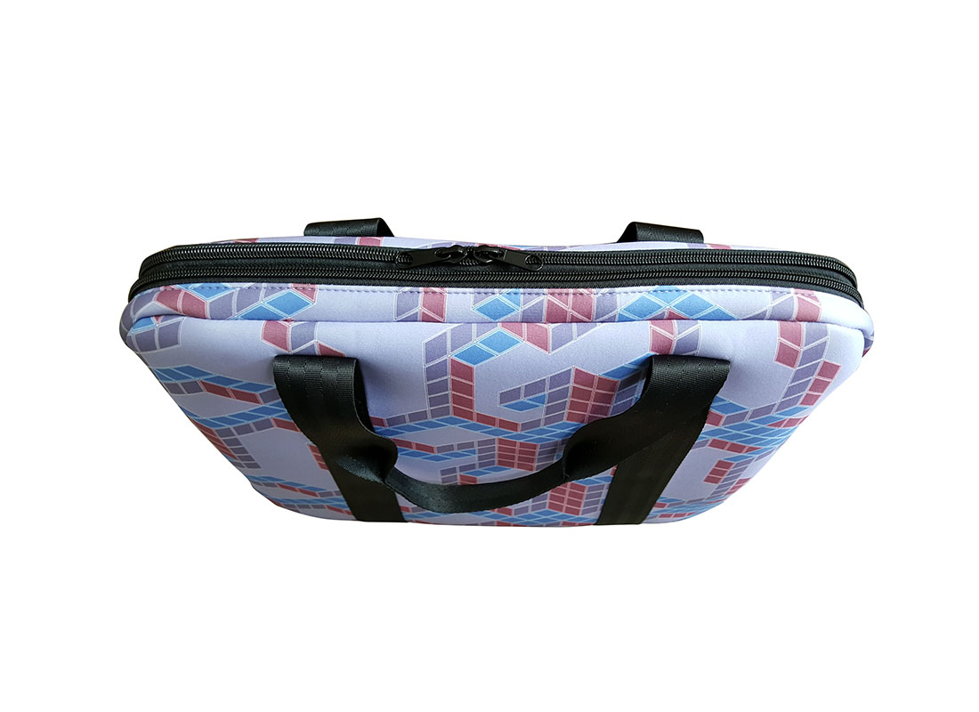 Neoprene Laptop Bag with cubic printing top