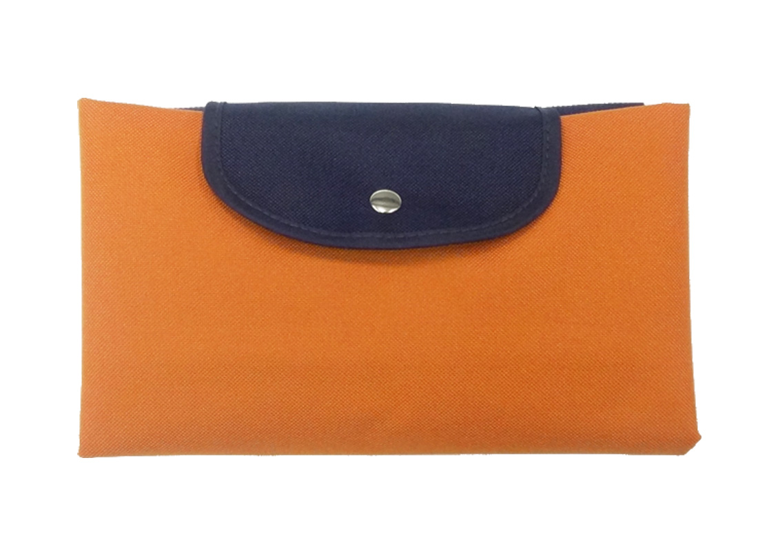 Folded Foldable Tote in Orange