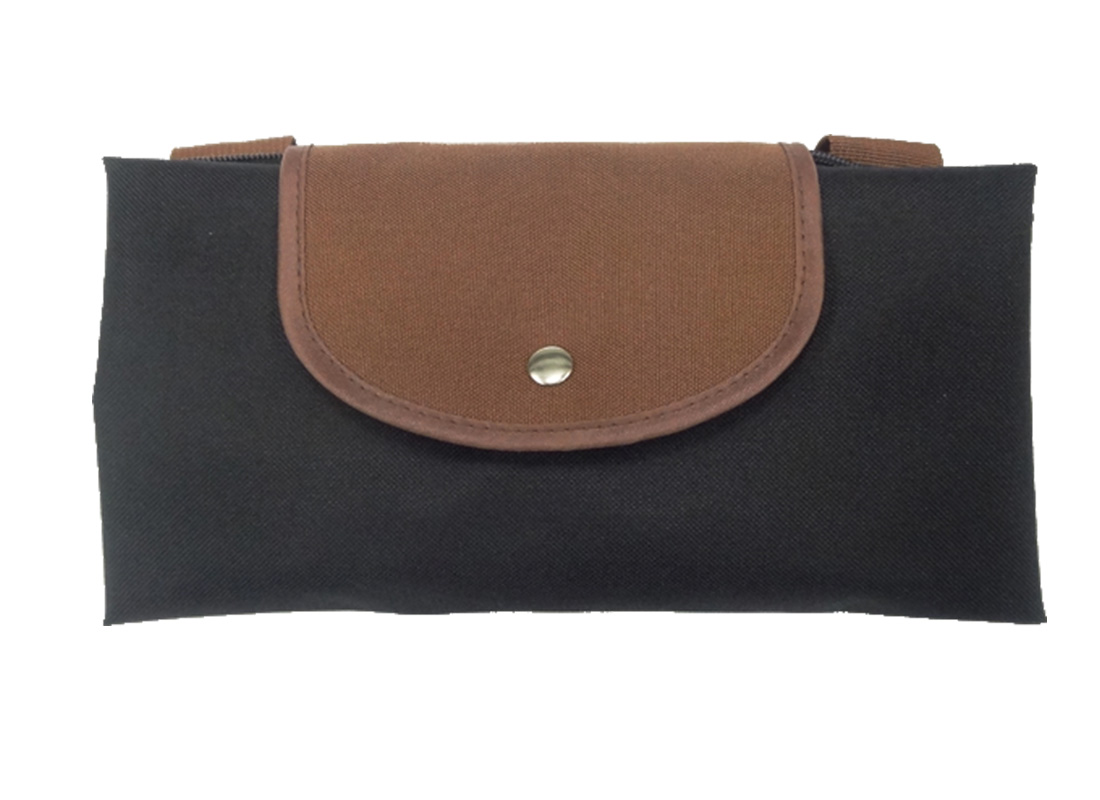 Folded Tote Bag with zipper in black