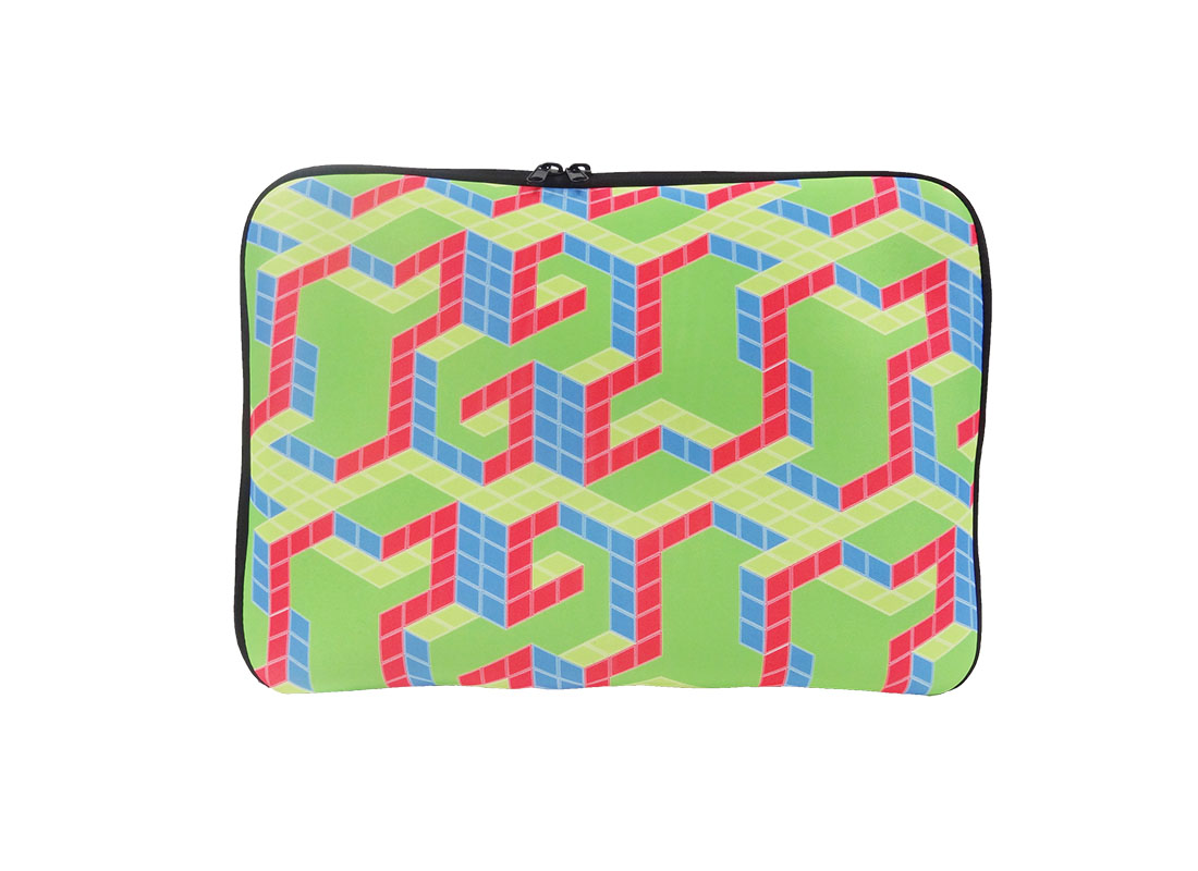Neoprene Laptop sleeve with cubic printing back
