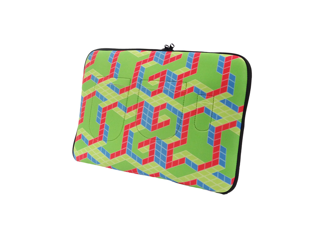 Neoprene Laptop sleeve with cubic printing R side