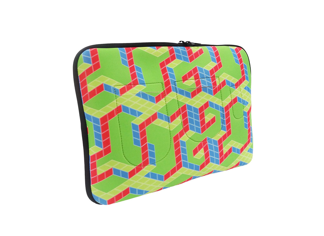 Neoprene Laptop sleeve with cubic printing L side