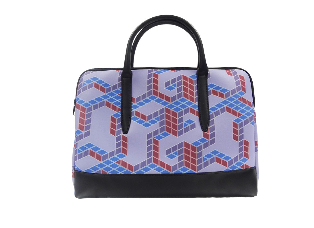 Neoprene Laptop Bag with cubic print