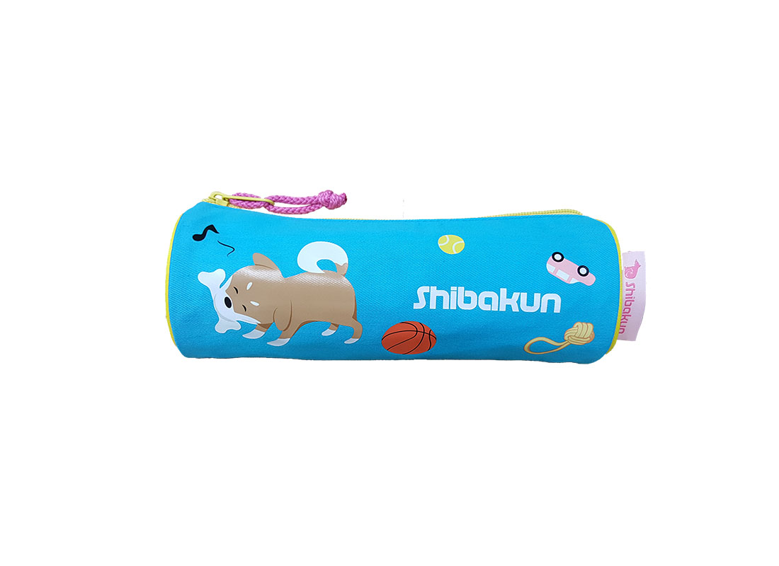 Round Shape pencil case with Shiba print