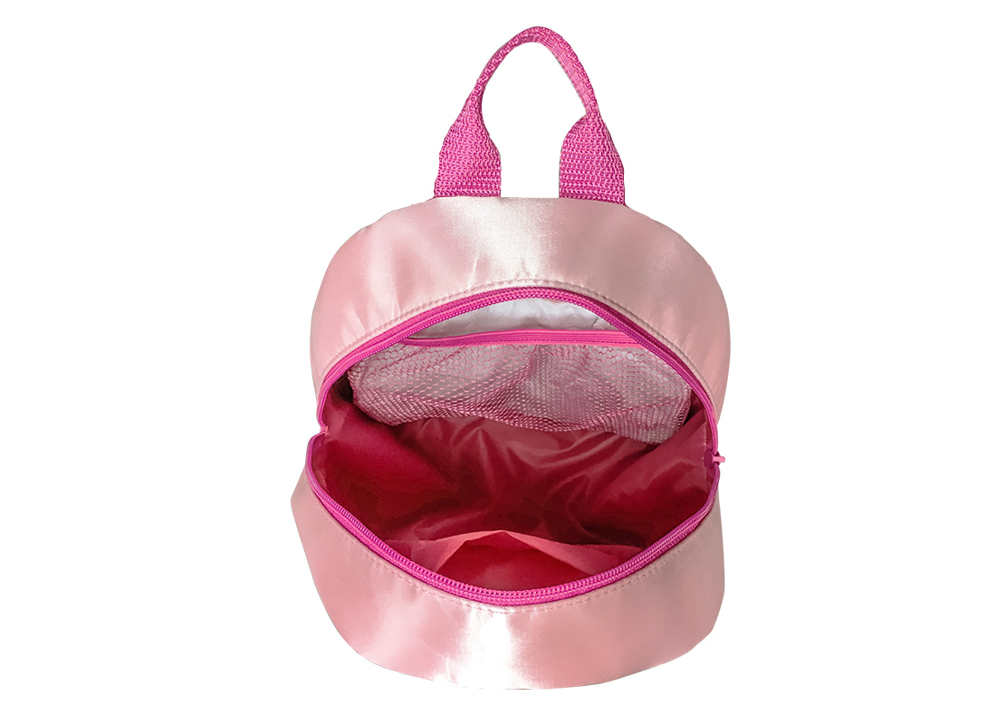 Girl backpack with little ballet dancer print open