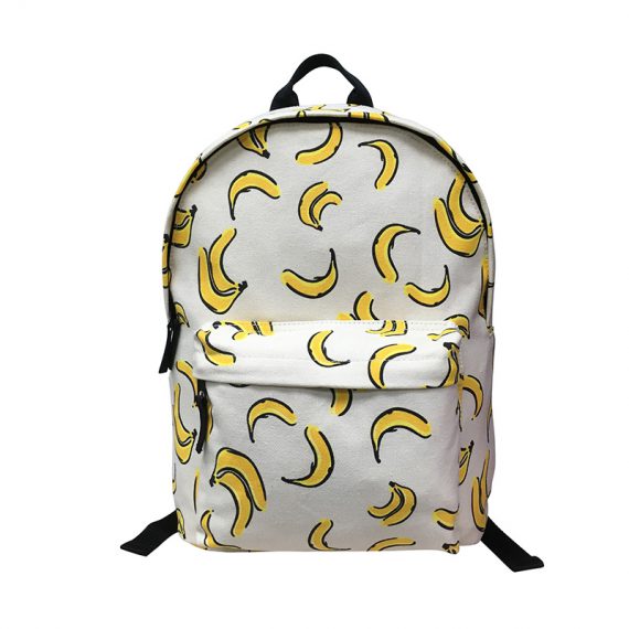 Canvas Backpack with banana print