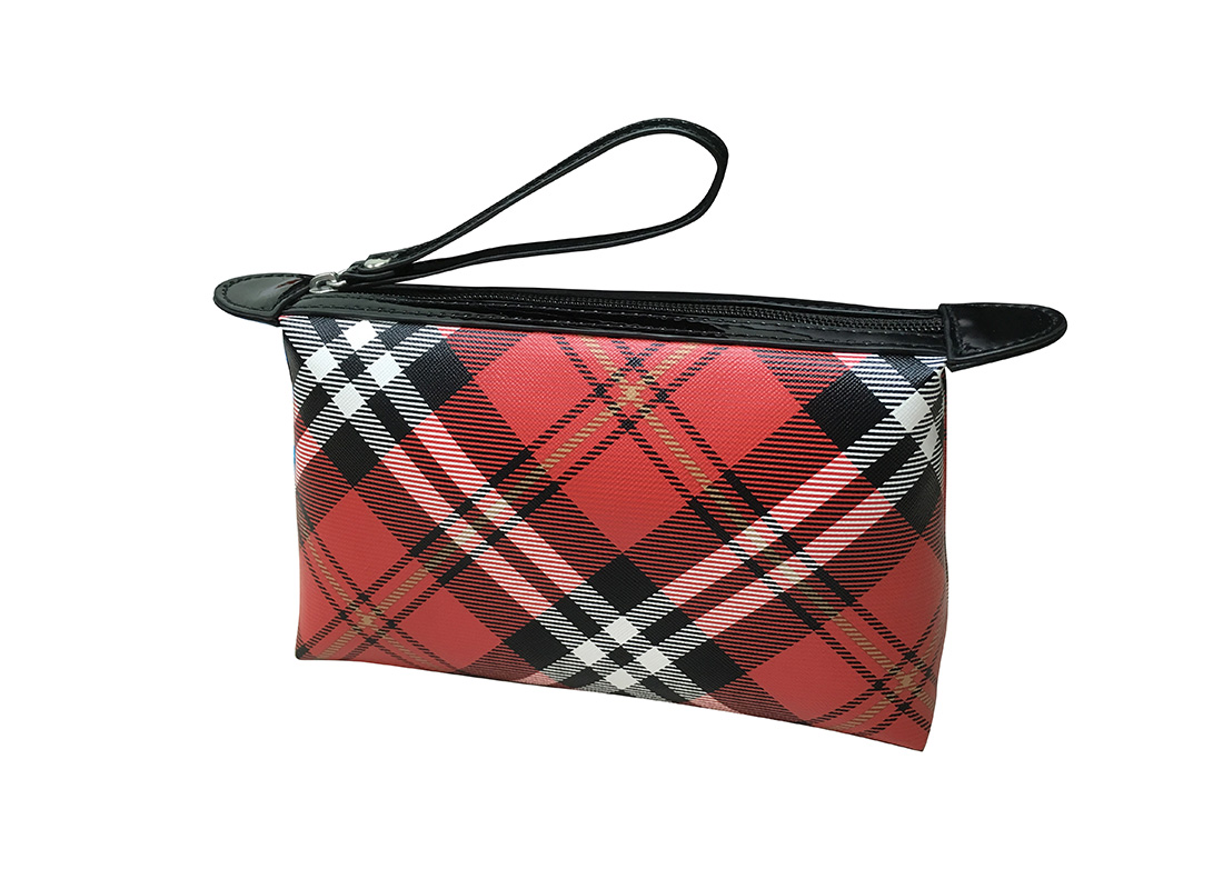 Plaid Cosmetic Pouch R side