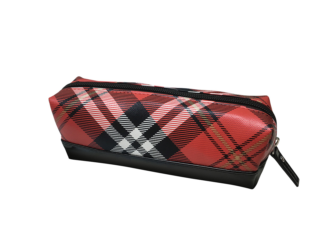 cosmetic bag pencil case in plaid R side
