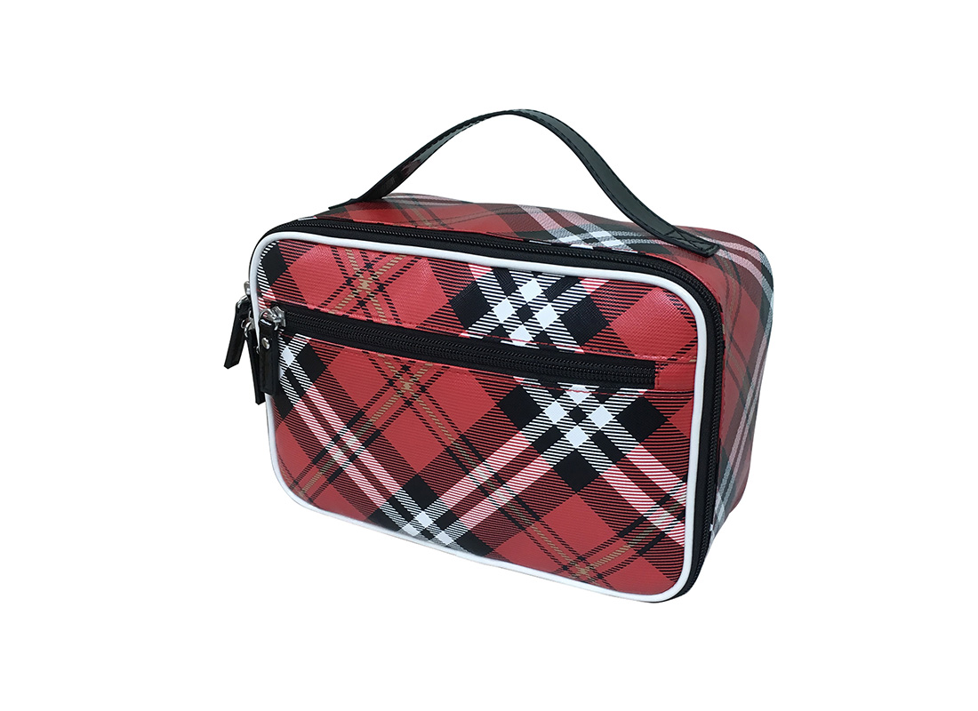 Square Shape Plaid Cosmetic Bag R side