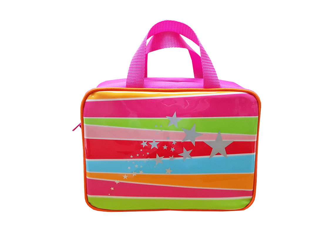 Square Lunch Bag for Girl with front rainbow print