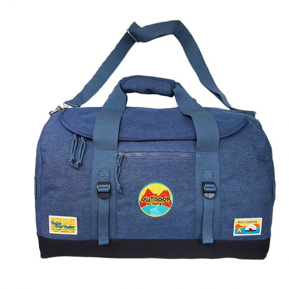 Denim Outdoor Duffel in blue & black