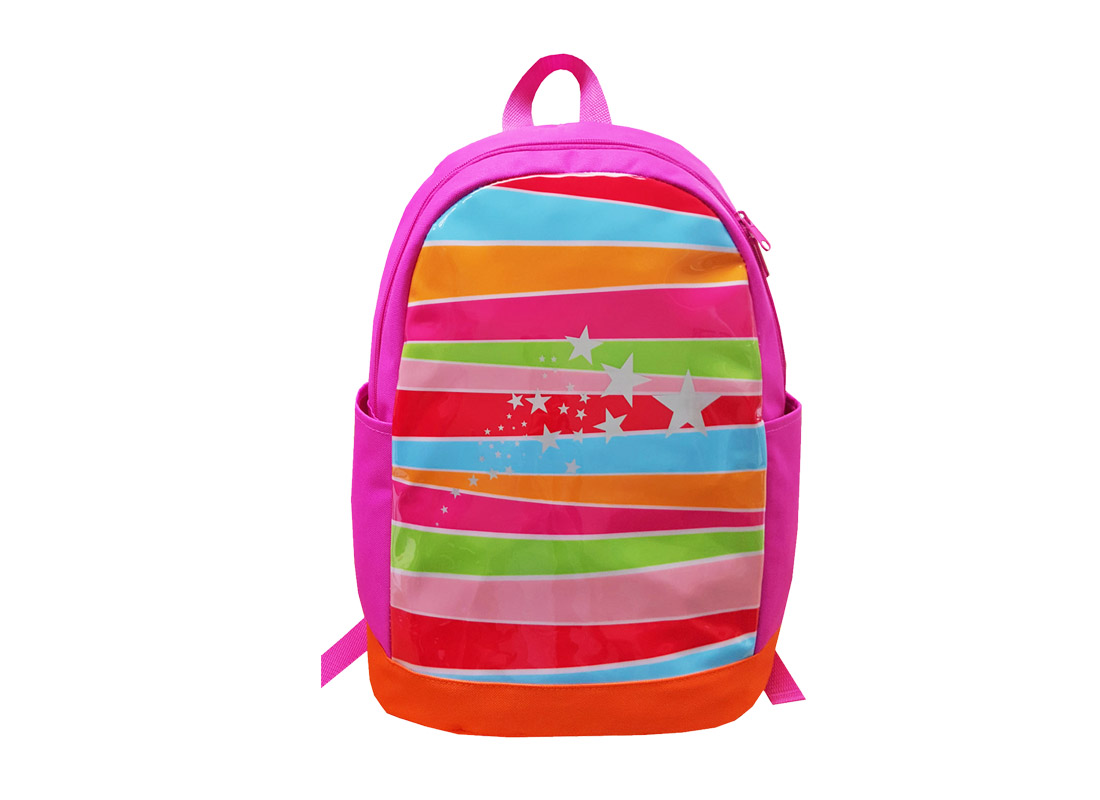Girl Backpack with front Rainbow print
