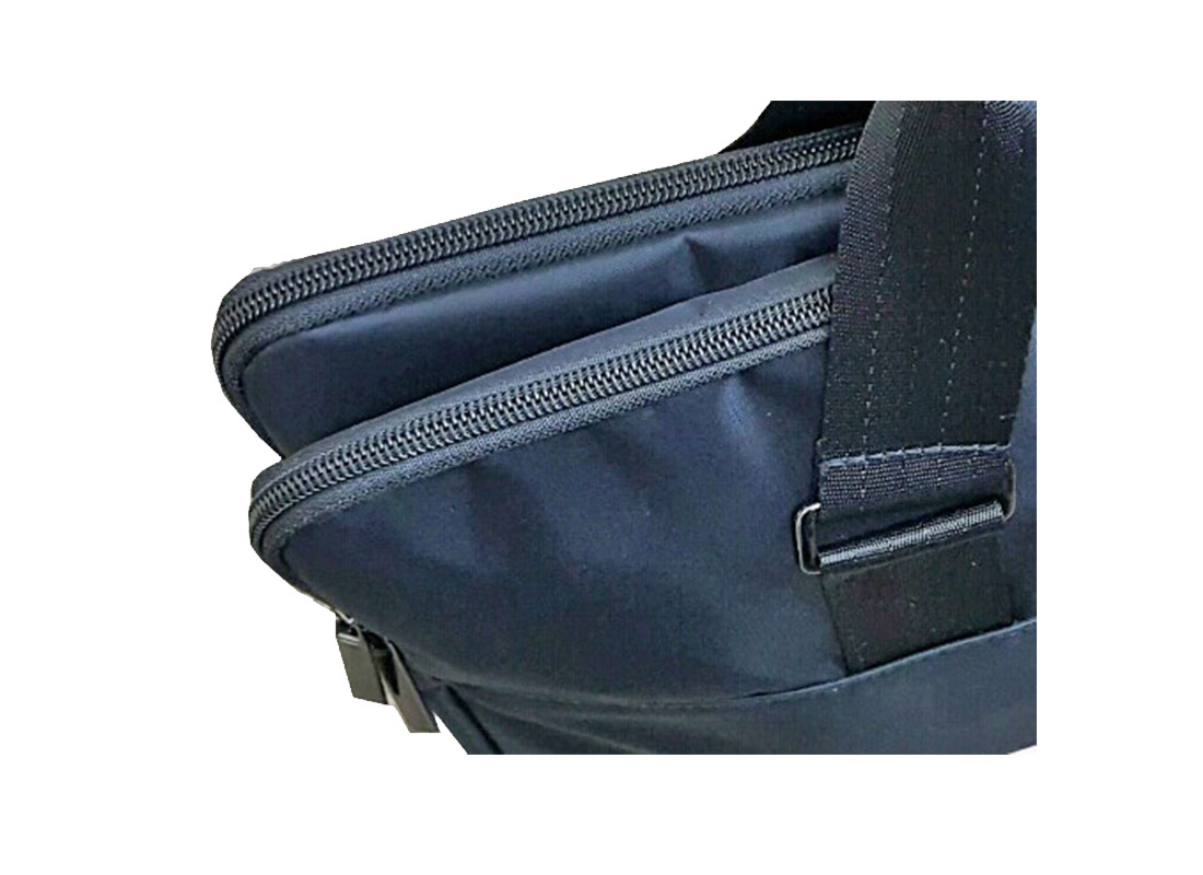 Top view of two compartment laptop bag