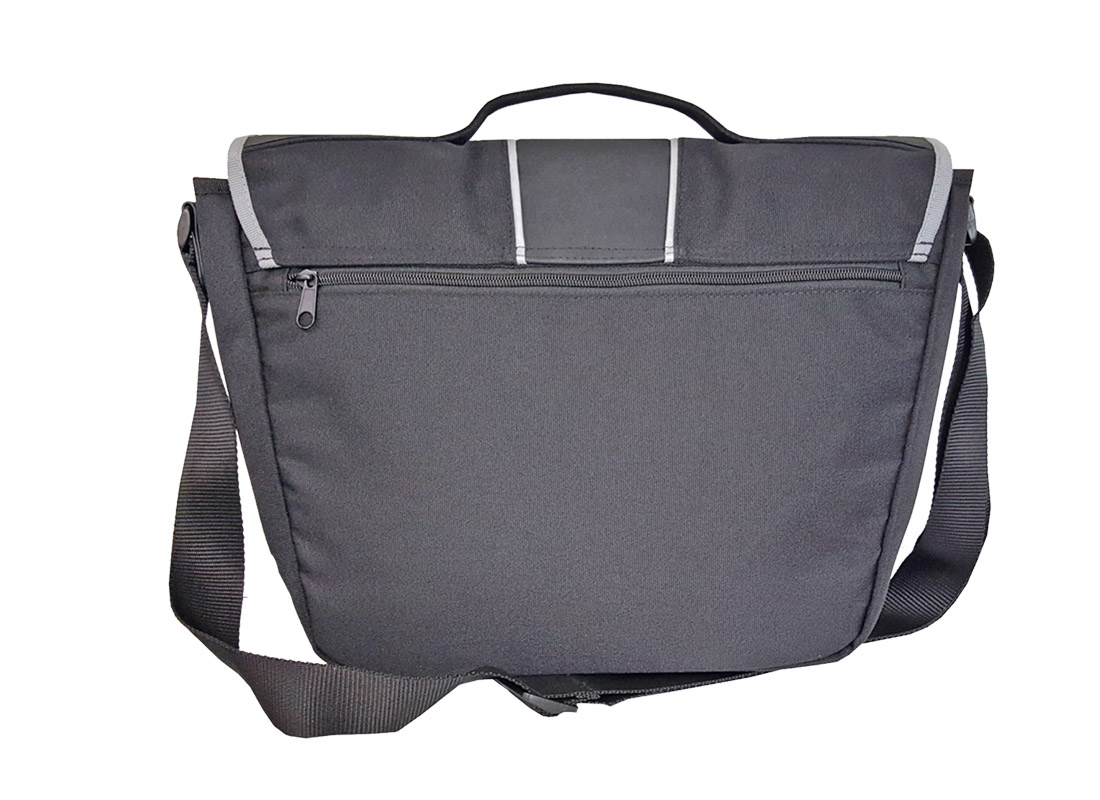 Back of Messenger bag for men in black