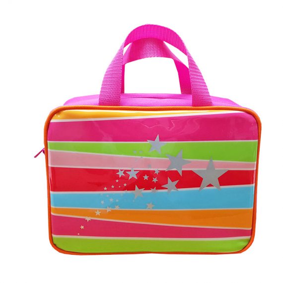 Square Lunch Bag for Girl with front rainbow print