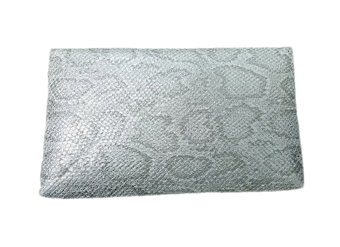Shiny PU snakeskin print envelope clutch back