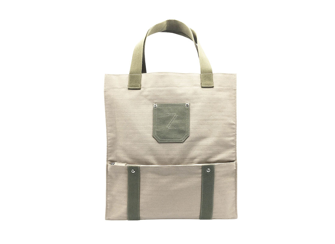 100% Cotton Tote with Front zipper pocket