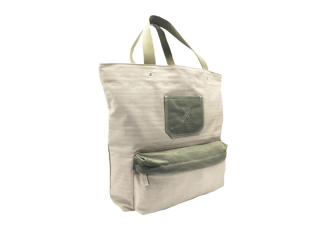 100% Cotton Tote bag with front pocket L side