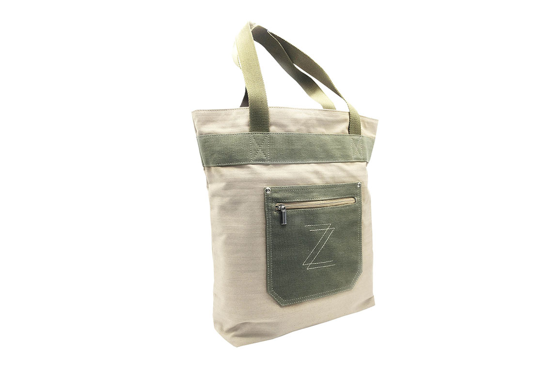 100% Cotton Tote with small front pocket side