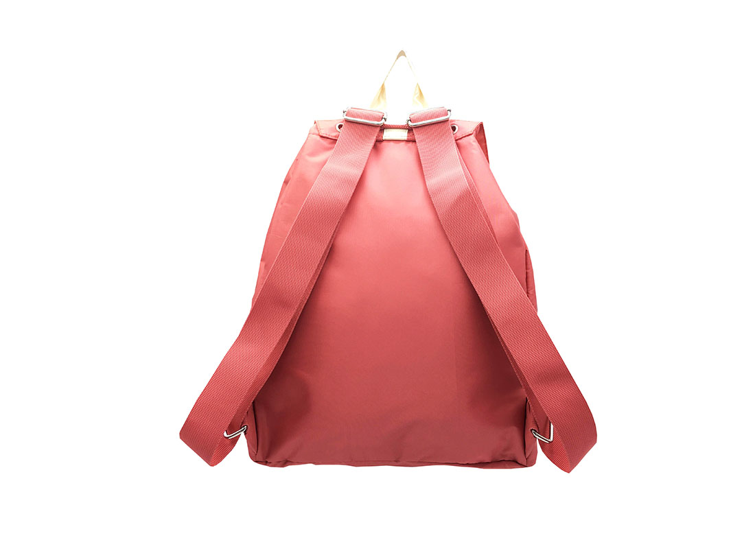 Girl Backpack in pink & beige with flap back