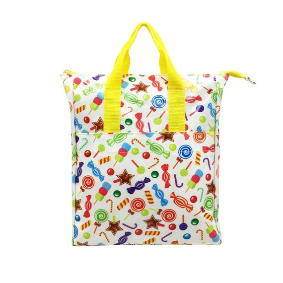 Mini backpack with candy printing