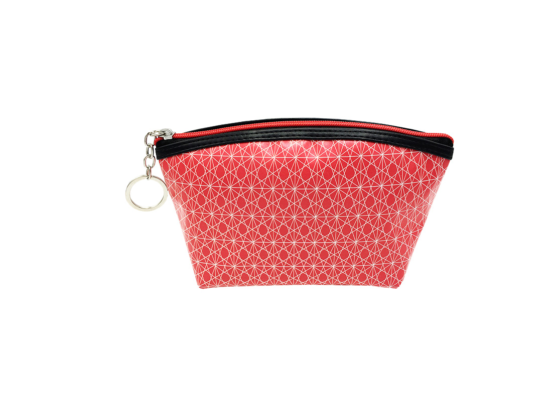 small pouch in pink with monogram printing