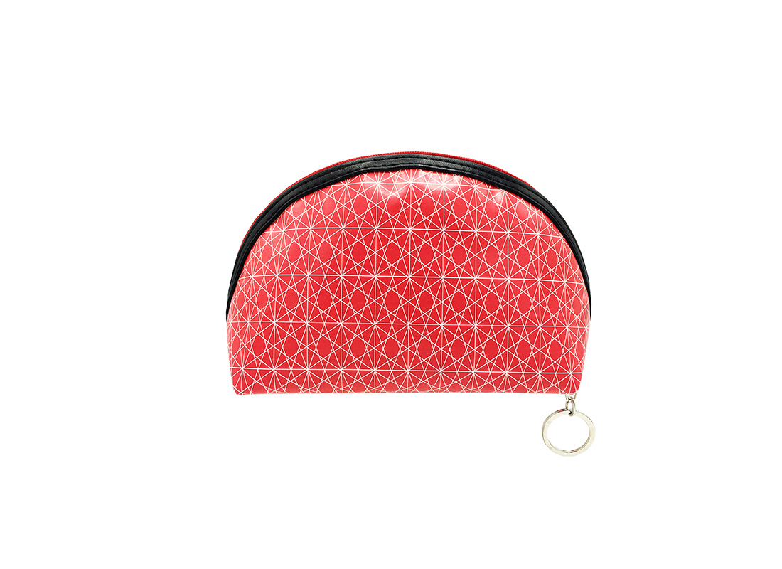 Small cosmetic pouch in pink with monogram printing