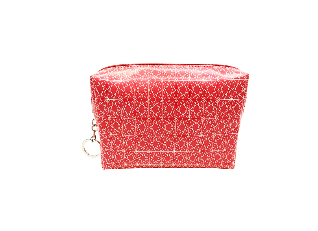 cosmetic bag in pink with monogram printing