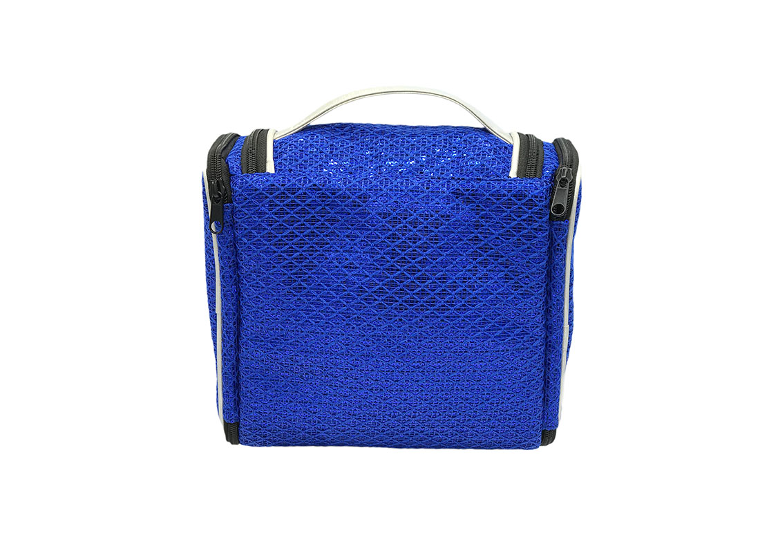 Large Sequin Cosmetic Bag in Blue Back