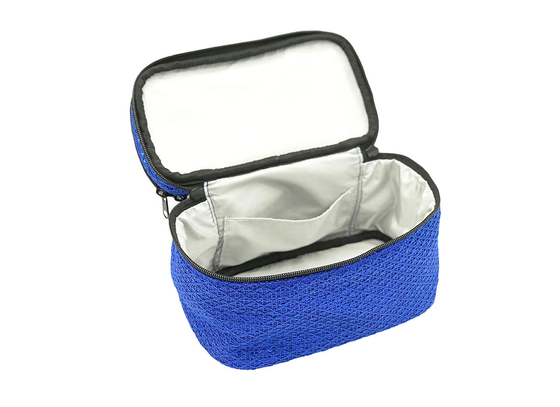 Two compartment Sequin cosmetic bag second compartment