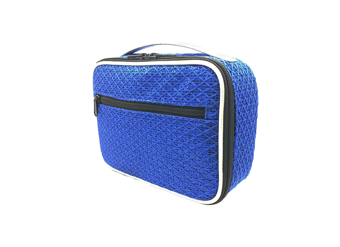Sequin Pouch in Blue R side