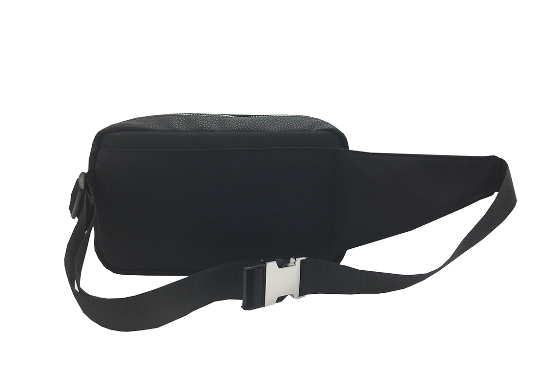 rectangle women waist bag in black back