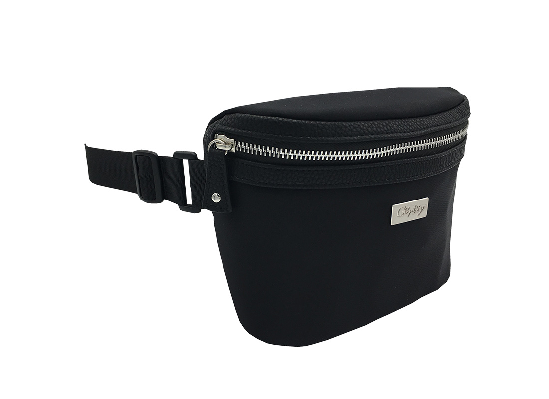 Women Large Waist Bag in Black side