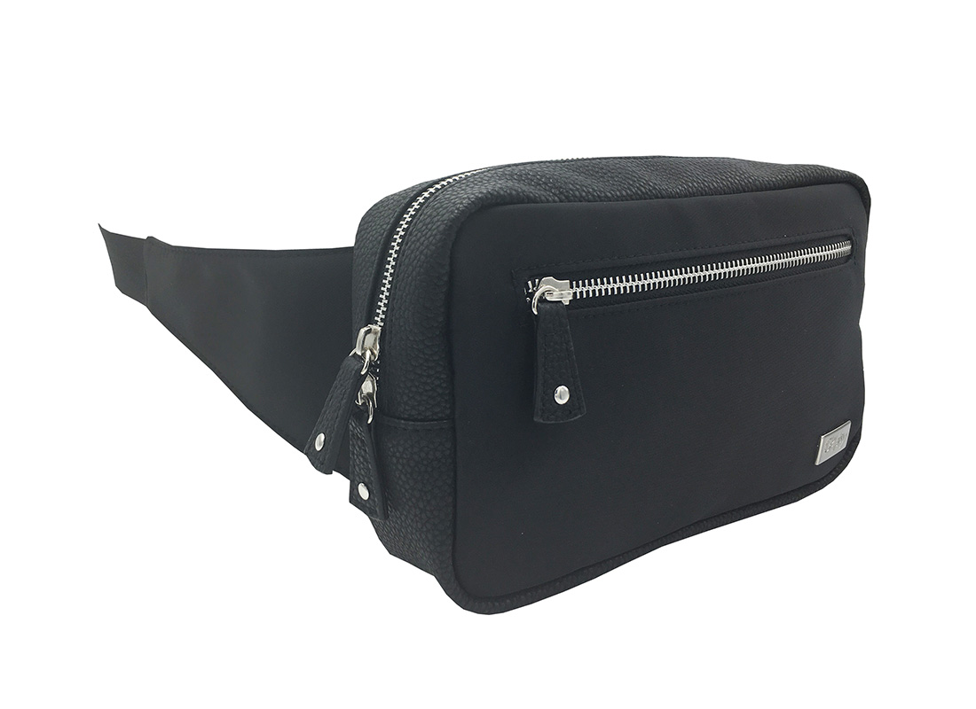 rectangle women waist bag in black side