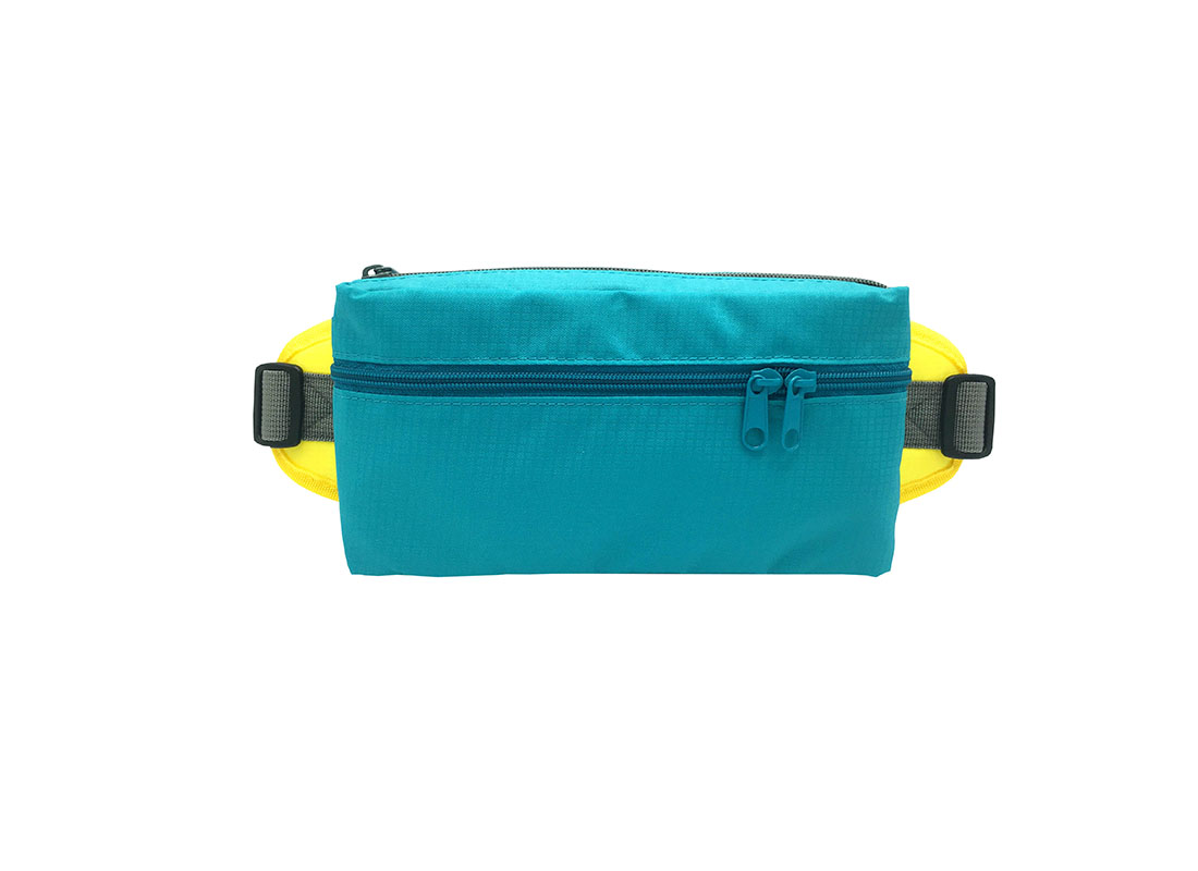 Rectangular shape waist bag in acqua