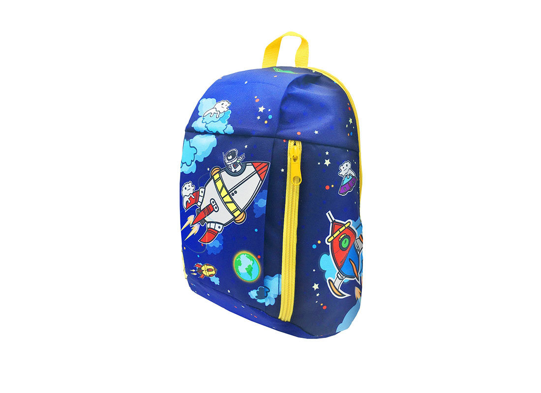 children backpack with spaceship printing R side